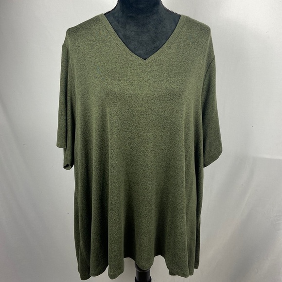 Lane Bryant Tops - Lane Bryan Army Green Super Soft V-Neck Sweater Top